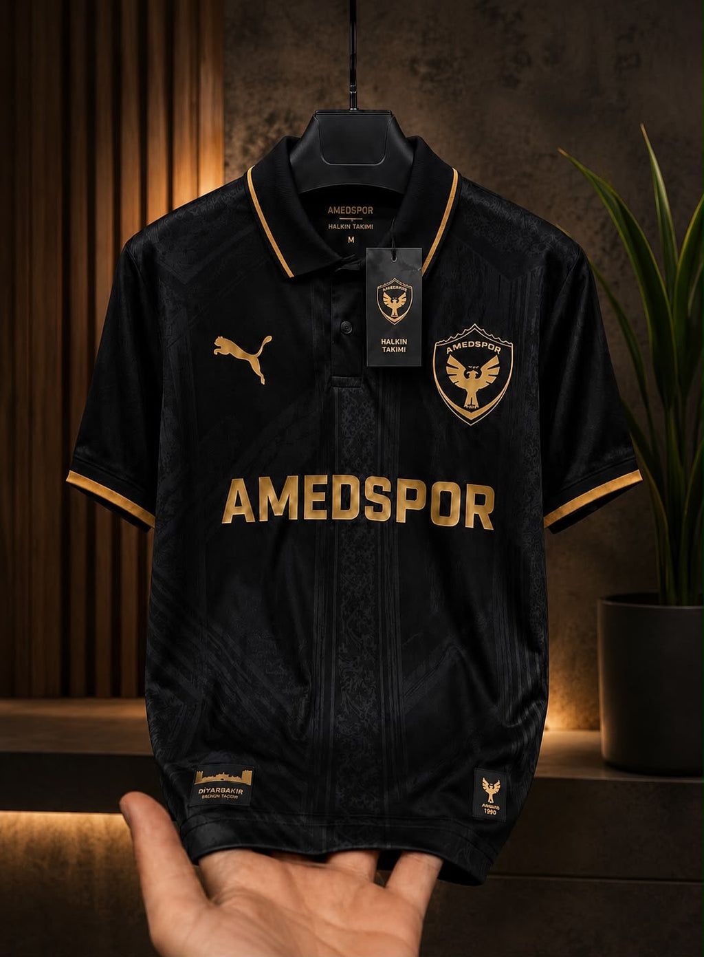 AmedSpor Kısa Kol Siyah Yakalı