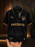 AmedSpor Kısa Kol Siyah Yakalı