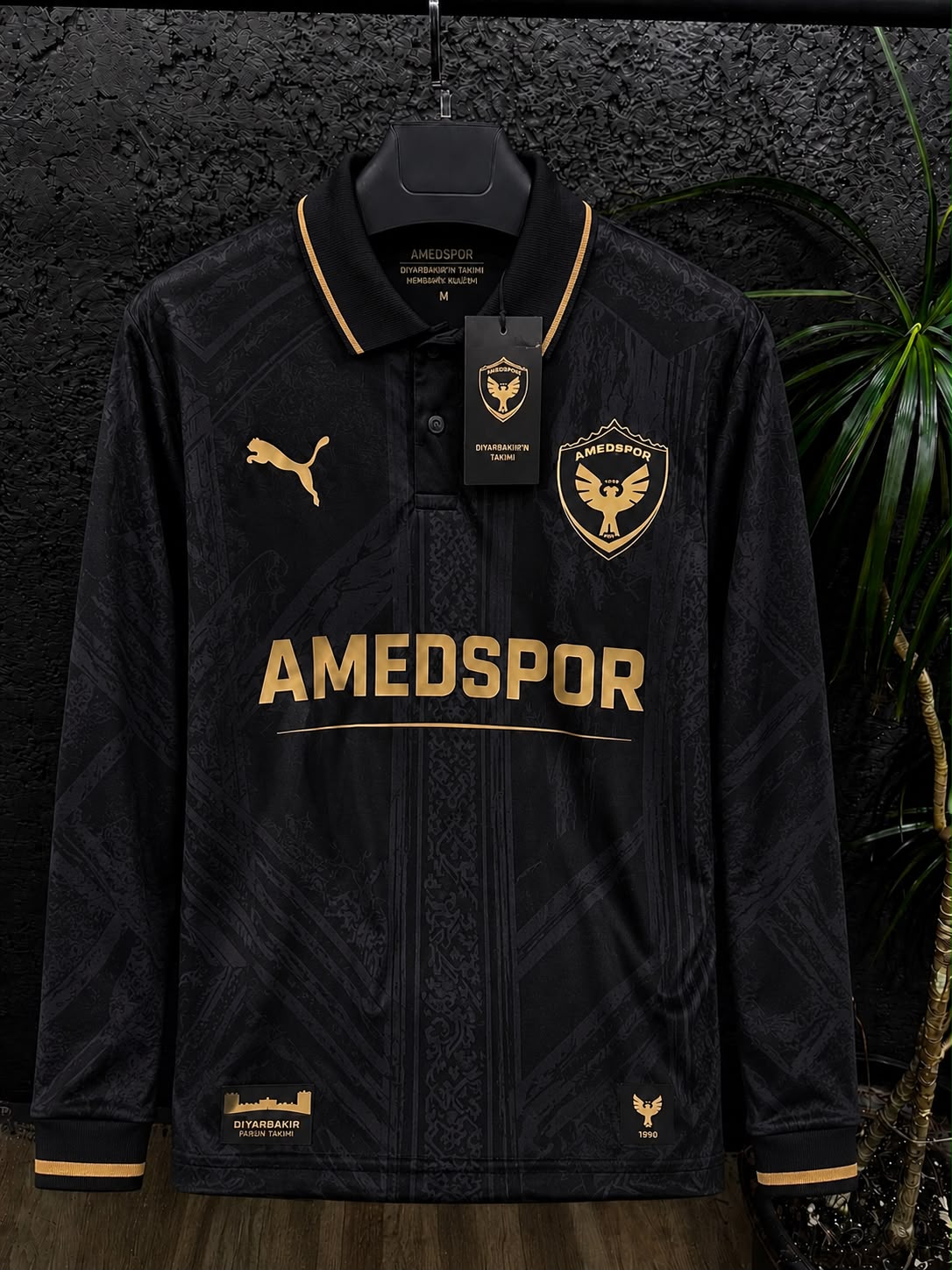 AmedSpor Uzun Kol Siyah Yakalı